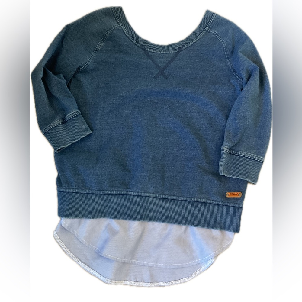 ONLY CORRINNE Casual wear Denim and pinstriped Skirted Sweatshirt